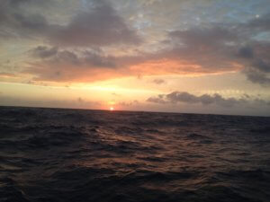 Our first sunrise at sea