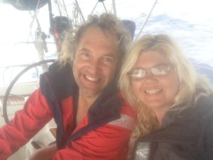 Sara and Wade On Watch Sailing Hawaii to Fanning