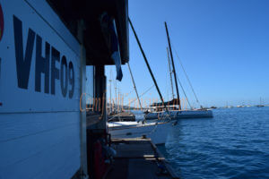 Marina Taina Fuel Dock Under the Cool Morning Shade